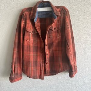 Outerknown Blanket Shirt Orange Plaid | Like New | Size XS/S